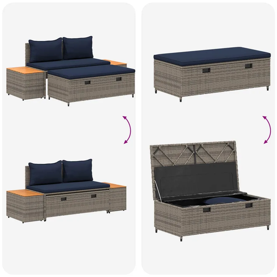 Ensemble de canapés d'extérieur 4 -Seater 4 pcs 55 x 30 x 39 cm - 12