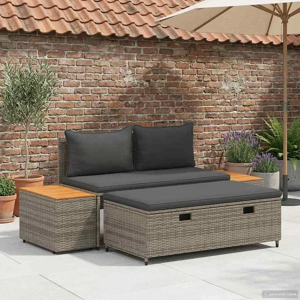 Ensemble de canapés d'extérieur 4 -Seater 4 pcs 55 x 30 x 39 cm