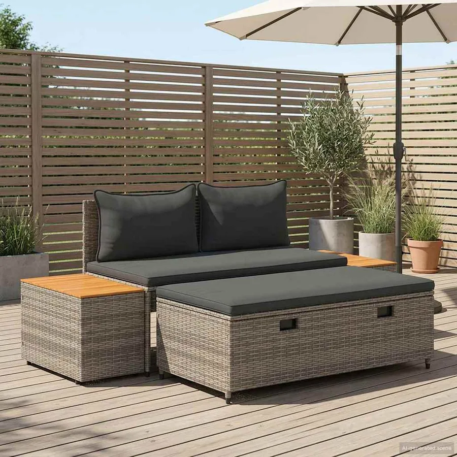 Ensemble de canapés d'extérieur 4 -Seater 4 pcs 55 x 30 x 39 cm - 3
