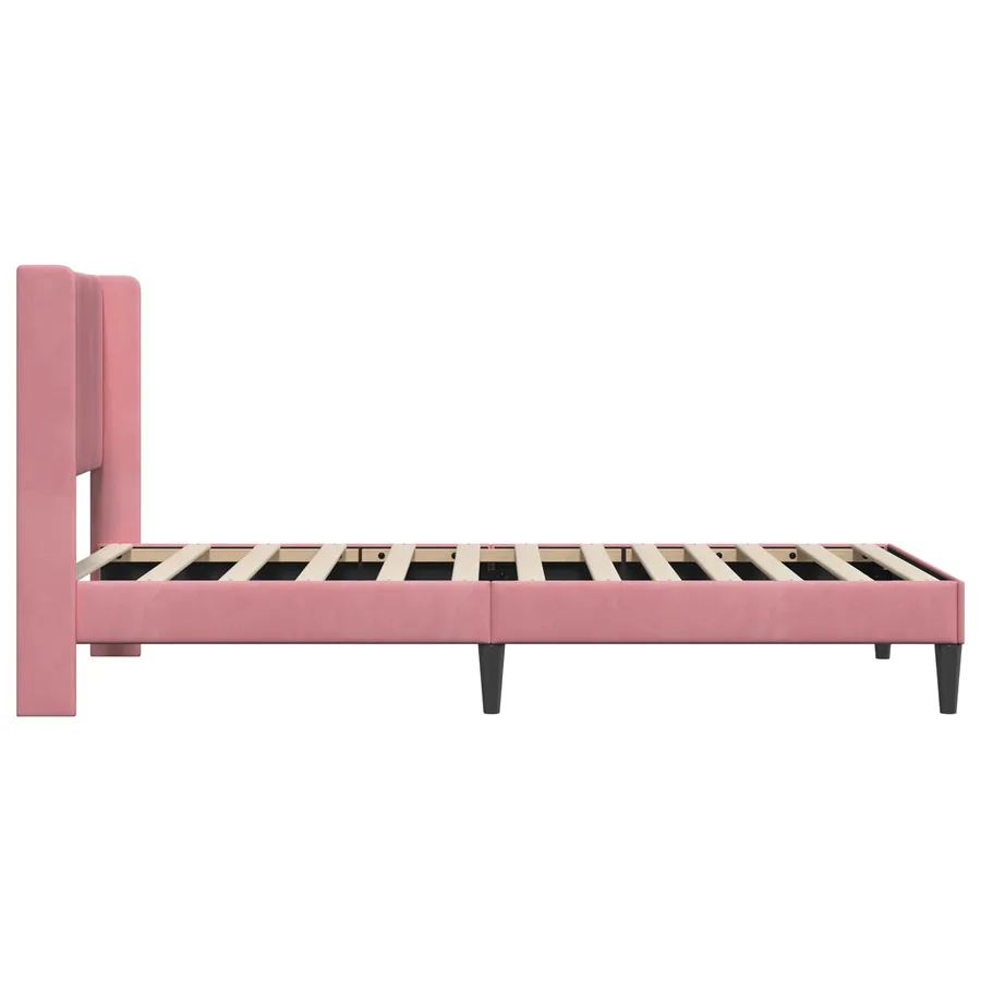 Cadre de lit avec tête de lit Rose 90 x 200 cm Velours - 5