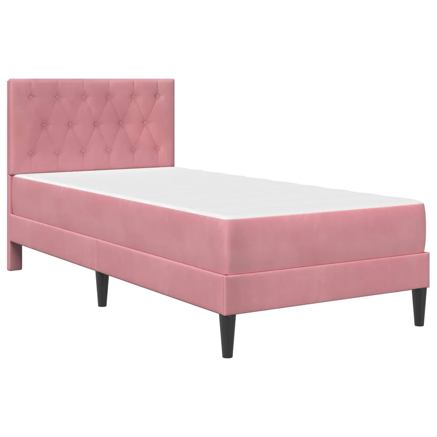 Cadre de lit avec matelas Rose 100 x 200 cm Velours - 3