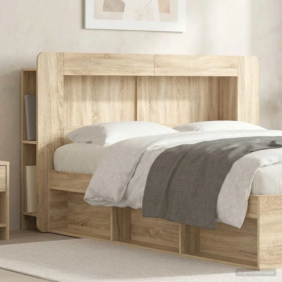 Cabinet de Tête de Lit Chêne Sonoma Bois d’ingénierie