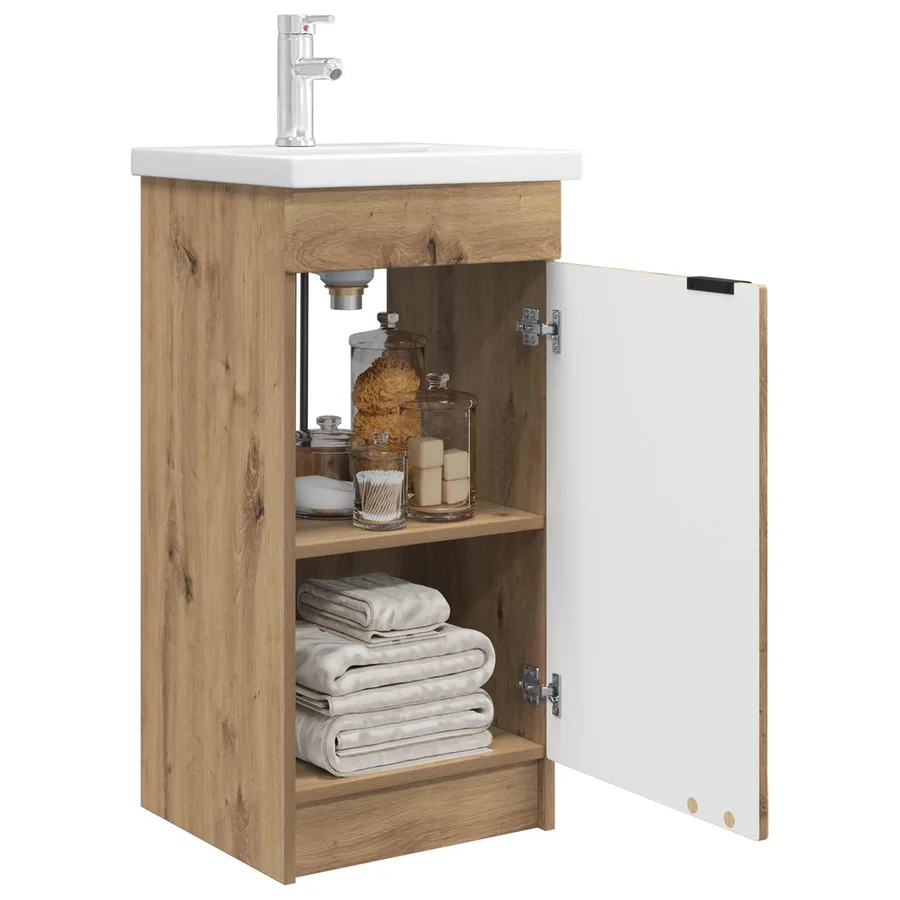 Meuble de salle de bain avec évier Chêne artisanal - 3