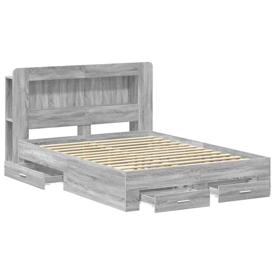 Cadre de lit avec rangement Sonoma gris 140 x 200 cm - 3