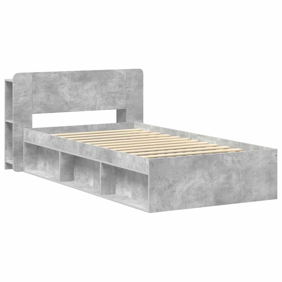 Cadre de lit avec rangement Gris béton 80 x 200 cm - 2