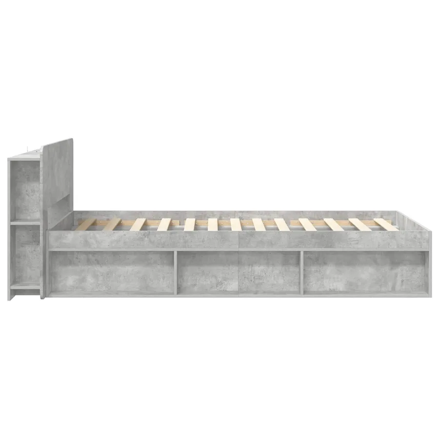 Cadre de lit avec rangement Gris béton 80 x 200 cm - 3