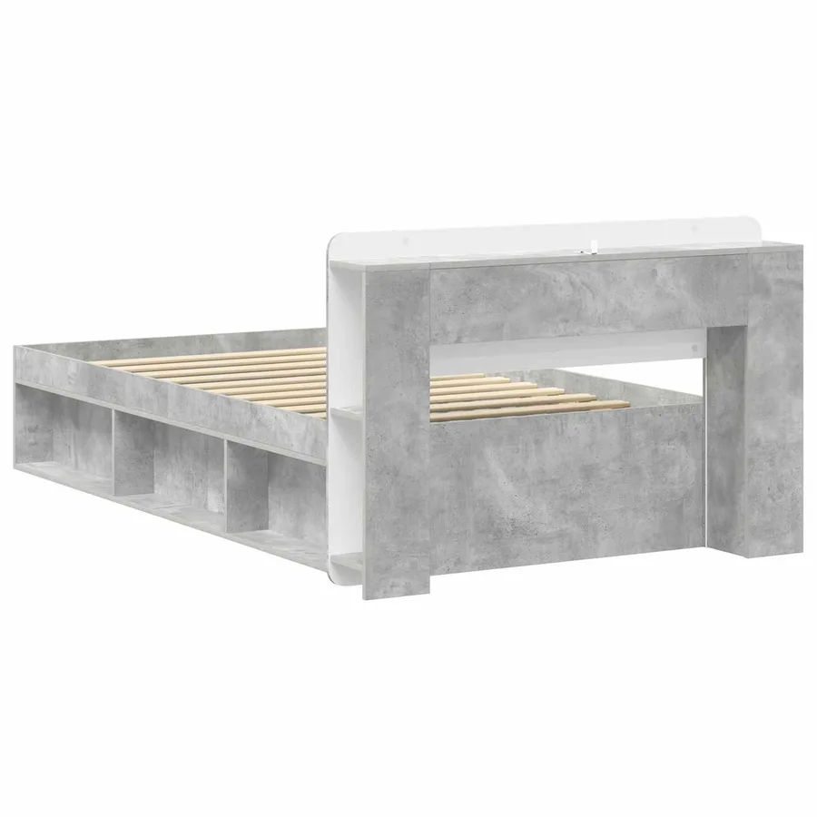 Cadre de lit avec rangement Gris béton 80 x 200 cm - 4
