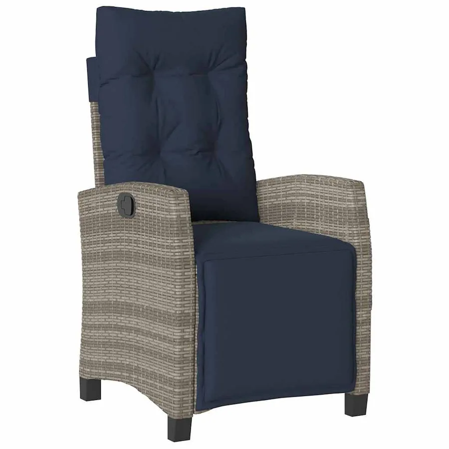 Ensemble de salle à manger pour jardin 9 pcs Gris polyrotin - 6
