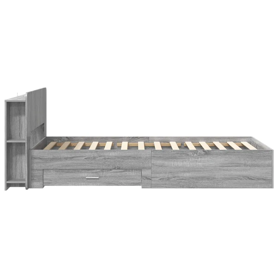 Cadre de lit avec rangement Sonoma gris 75 x 190 cm - 4