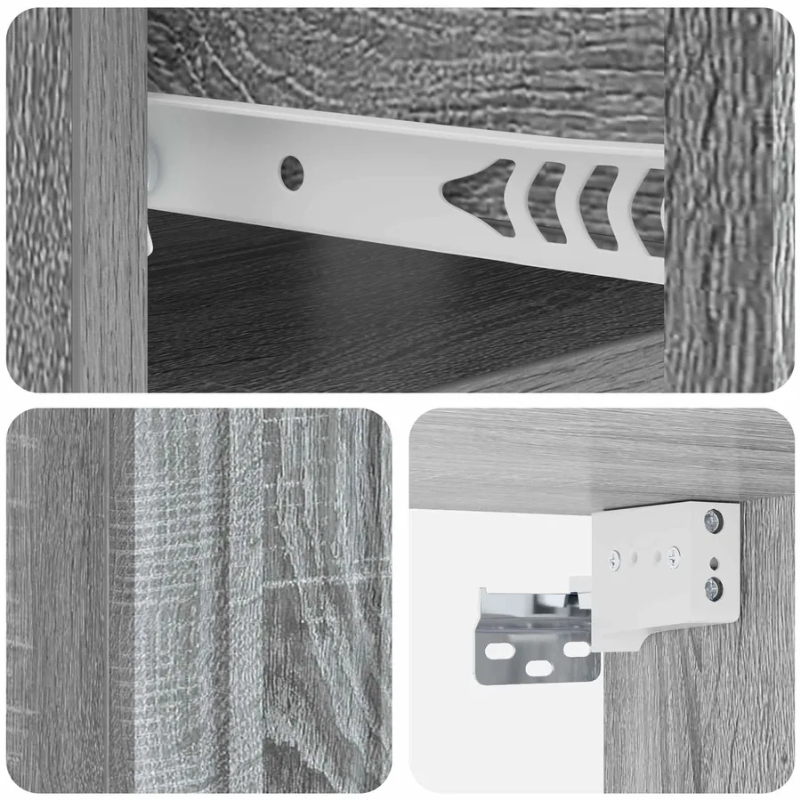 Cabinet de chevet mural 2 pcs Sonoma gris 49 x 34,5 x 24 cm - 8