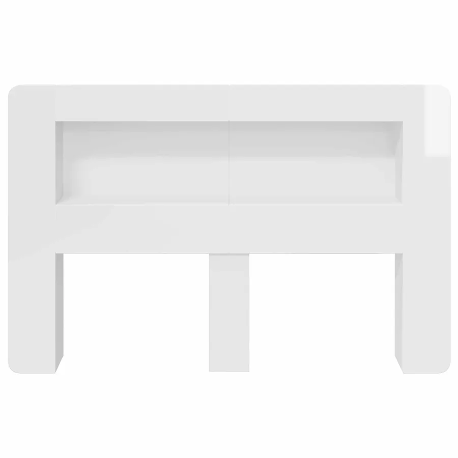 Cabinet de Tête de Lit Blanc brillant Bois d’ingénierie - 5