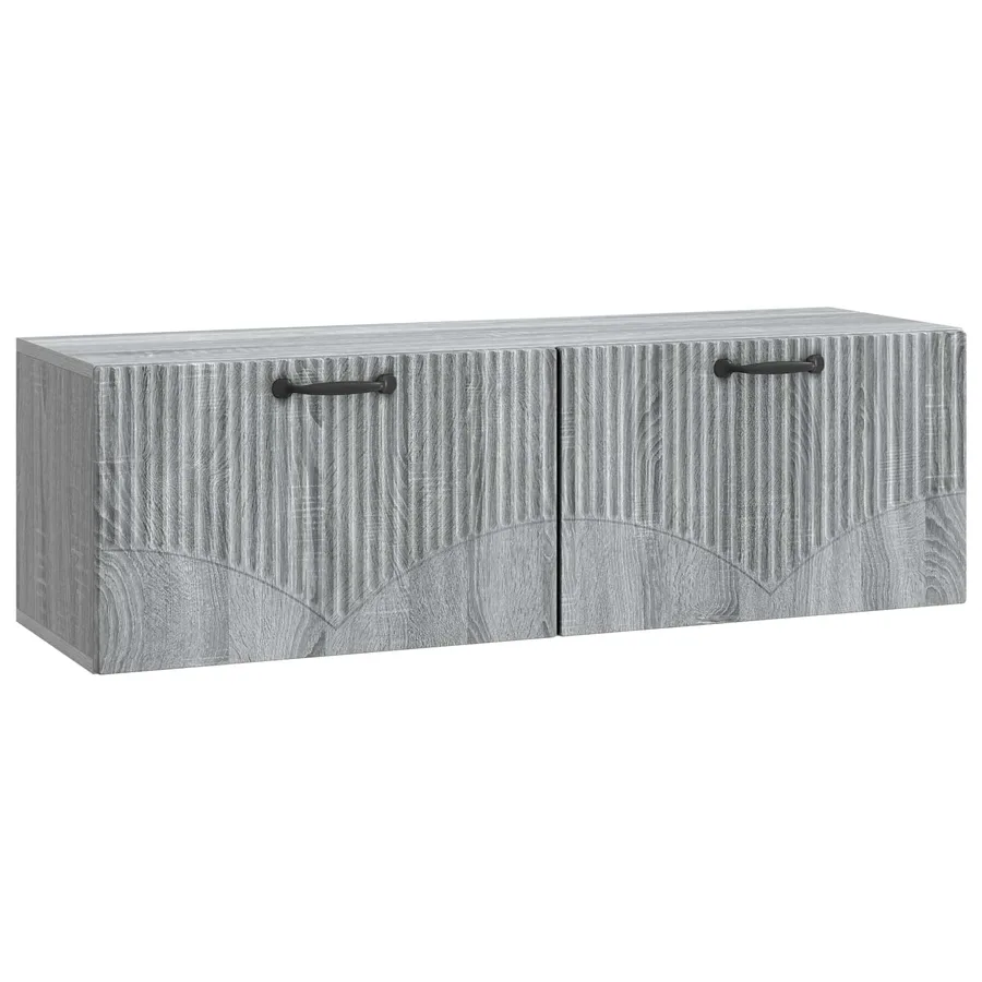 Meuble TV mural Sonoma gris 98 x 31 x 30 cm Bois d'ingénierie - 2