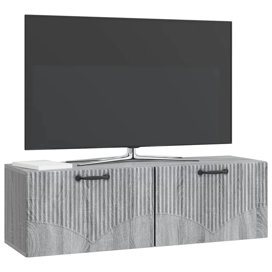 Meuble TV mural Sonoma gris 98 x 31 x 30 cm Bois d'ingénierie - 3