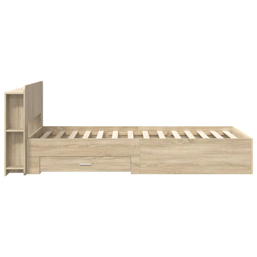 Cadre de lit avec rangement Chêne Sonoma 75 x 190 cm - 4
