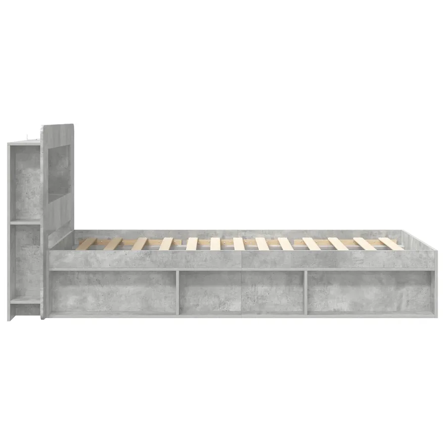 Cadre de lit avec rangement Gris béton 75 x 190 cm - 4