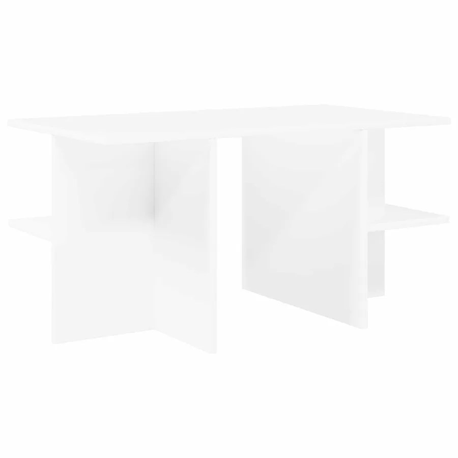 Table basse Blanc 87 x 50 x 45 cm Bois d’ingénierie - 7