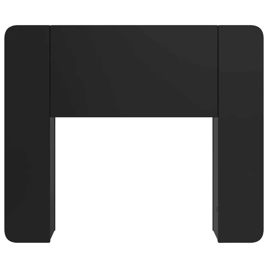 Cabinet de Tête de Lit avec stockage Noir Bois d'ingénierie - 5