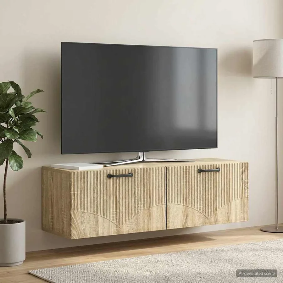 Meuble TV mural Chêne Sonoma 98 x 31 x 30 cm Bois d'ingénierie