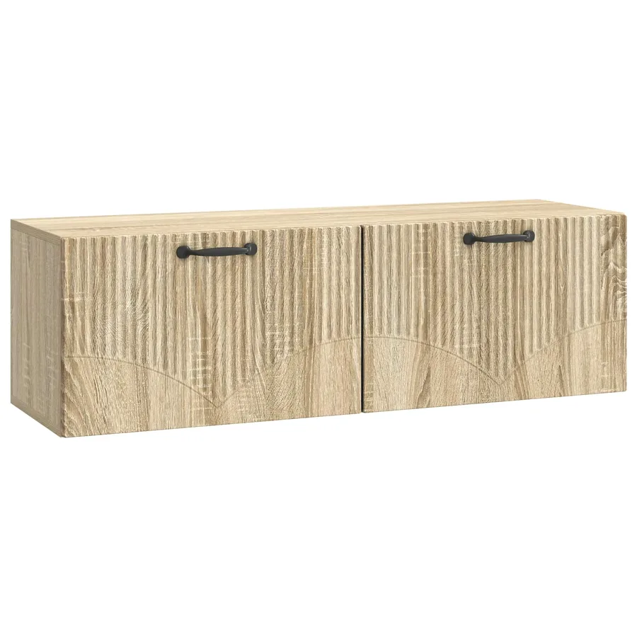 Meuble TV mural Chêne Sonoma 98 x 31 x 30 cm Bois d'ingénierie - 2