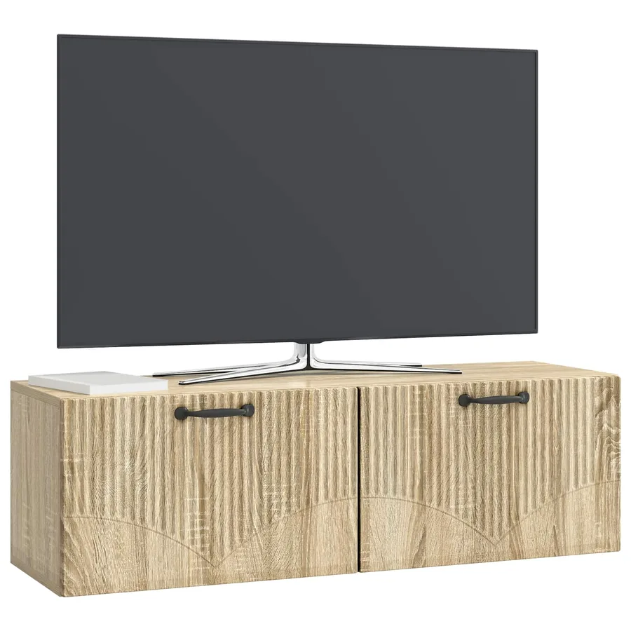 Meuble TV mural Chêne Sonoma 98 x 31 x 30 cm Bois d'ingénierie - 3
