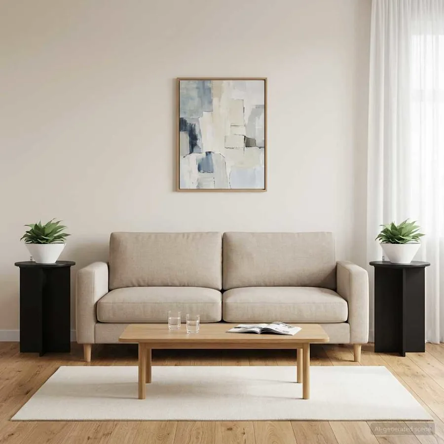Support de Plante 2 pcs Noir Ø40 x 60 cm Bois d'ingénierie - 4