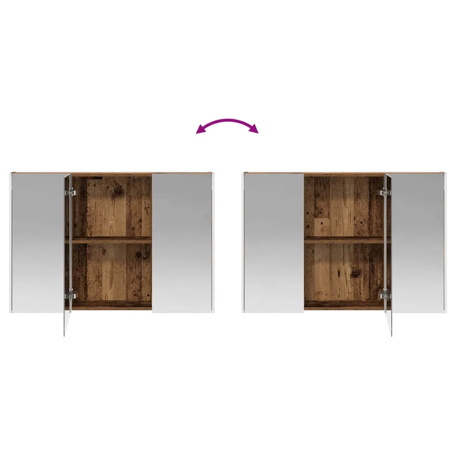 Ensemble de mobilier de salle de bain 4 pcs Bois ancien - 12
