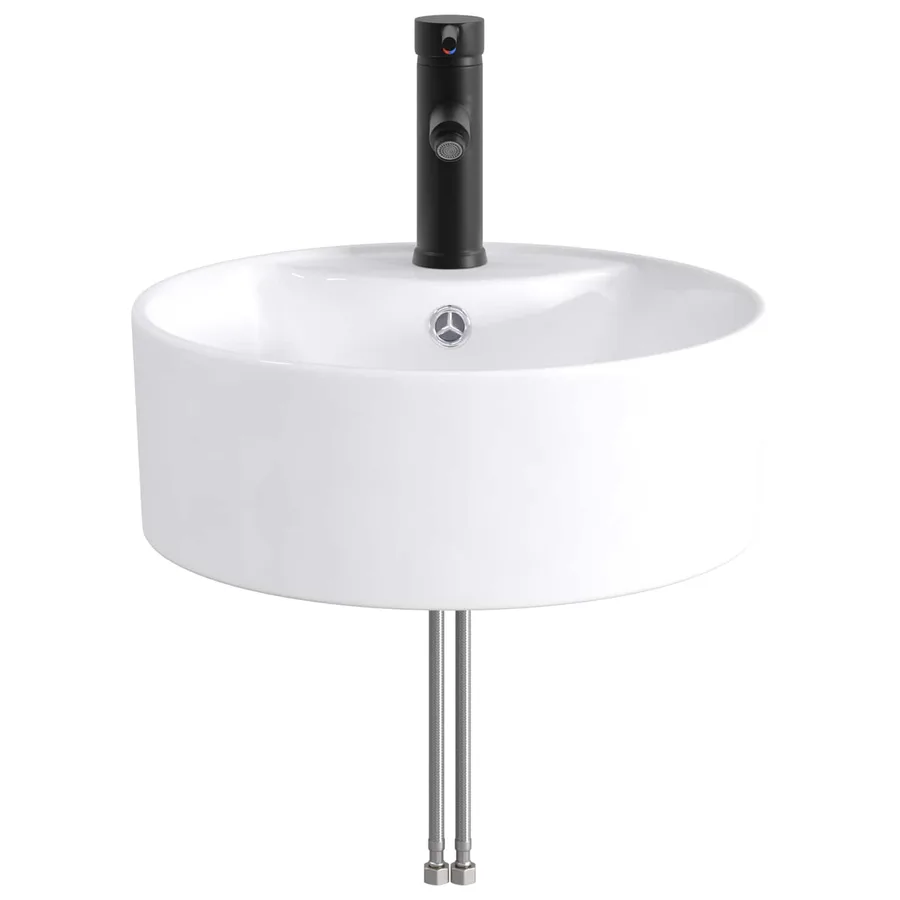 Lavabo de salle de bains Noir Mat 40,5 x 40,5 x 15 cm métal - 4