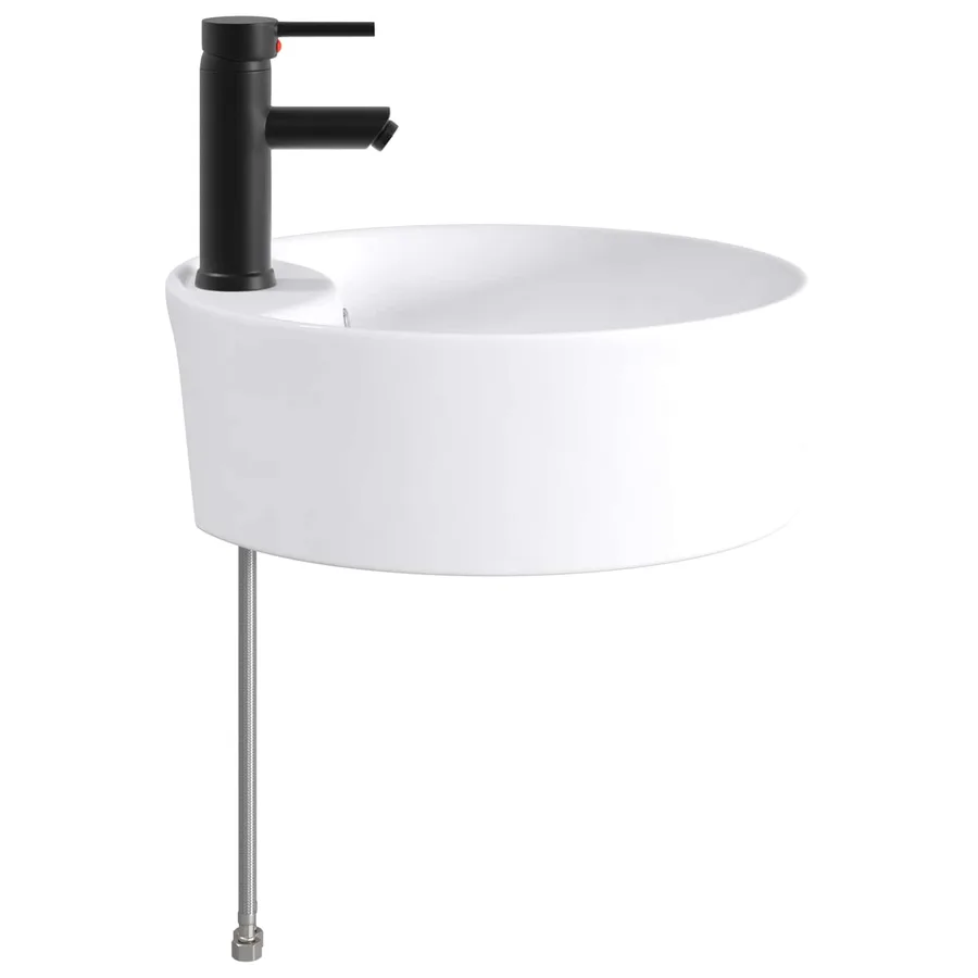 Lavabo de salle de bains Noir Mat 40,5 x 40,5 x 15 cm métal - 5