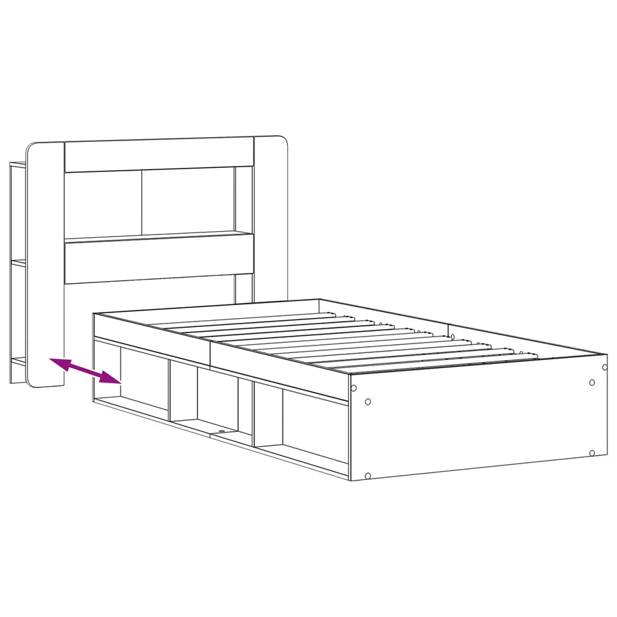 Cadre de lit avec rangement Sonoma gris 80 x 200 cm - 7