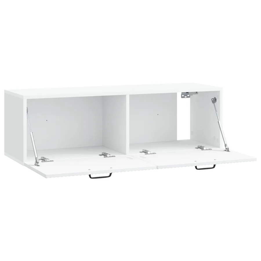 Meuble TV mural Blanc 98 x 31 x 30 cm Bois d'ingénierie - 5