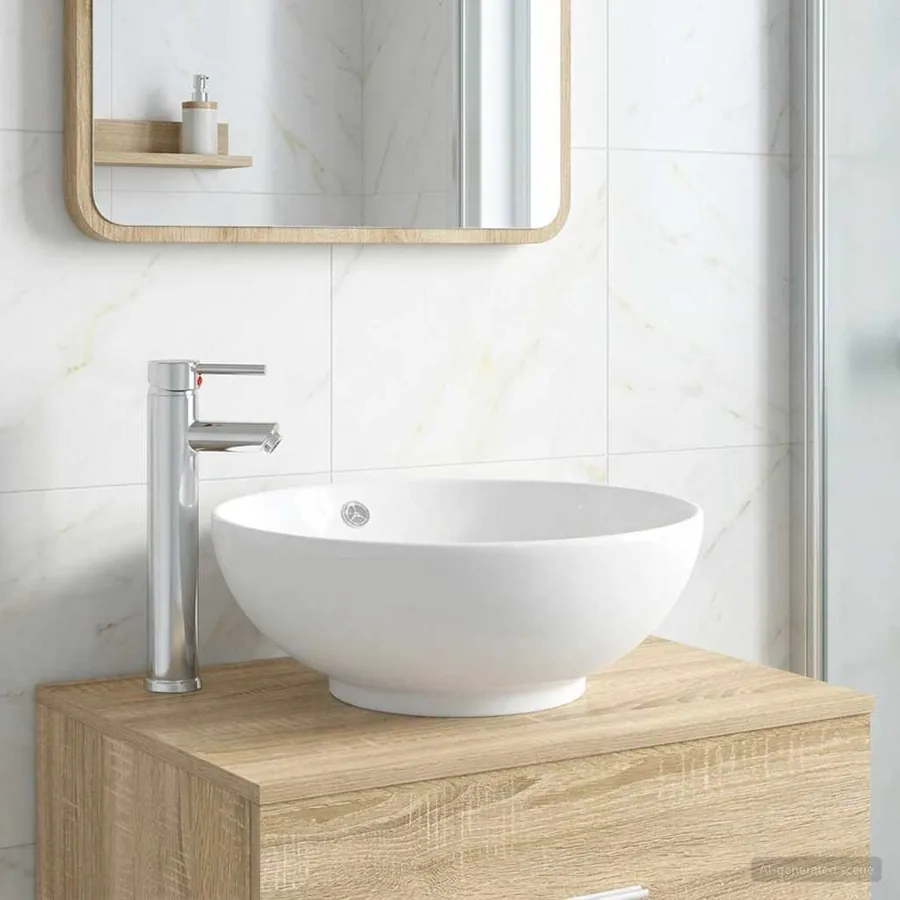 Lavabo de salle de bains Chrome 44 x 44 x 16 cm métal