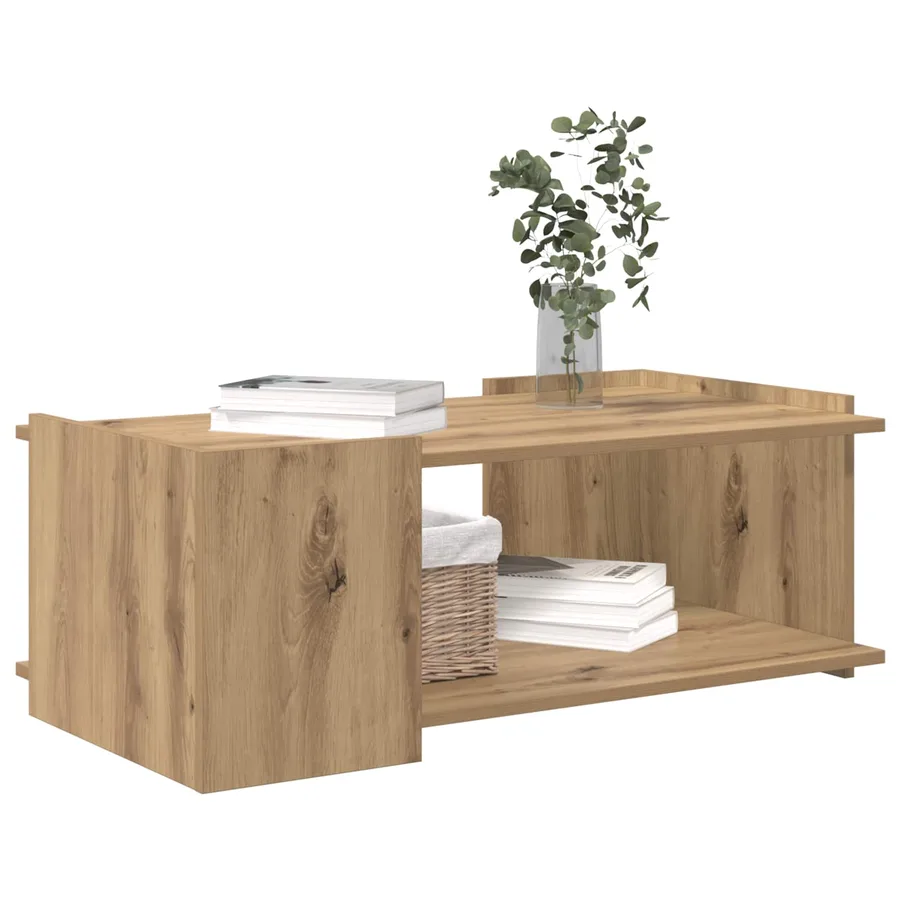 Table basse Chêne artisanal 90 x 50 x 33 cm Bois d'ingénierie - 3