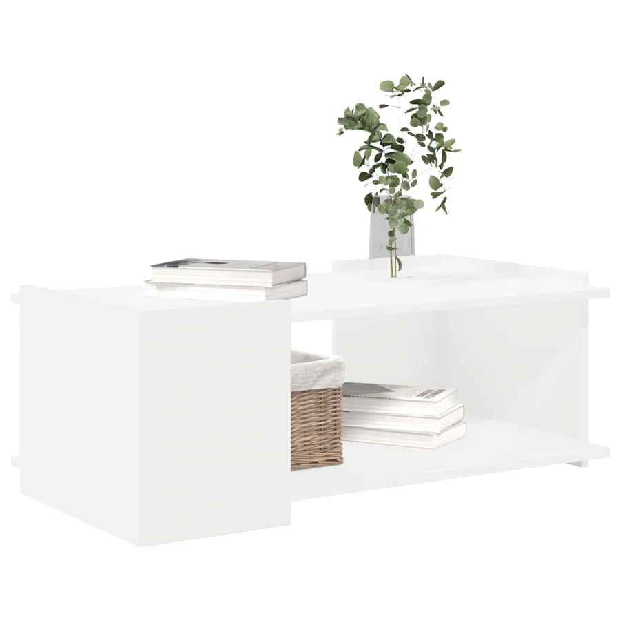 Table basse Blanc 90 x 50 x 33 cm Bois d'ingénierie - 3