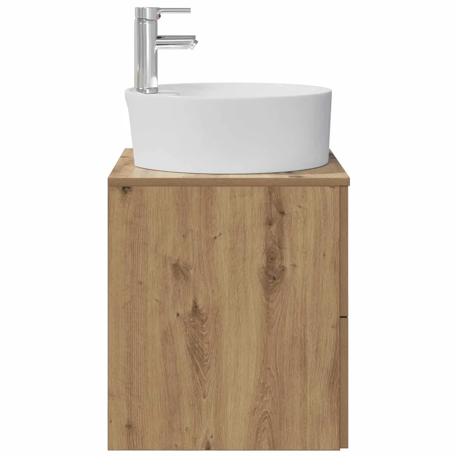 Vanité de lavabo mural Chêne artisanal 49,5 x 44,5 x 65 cm - 4
