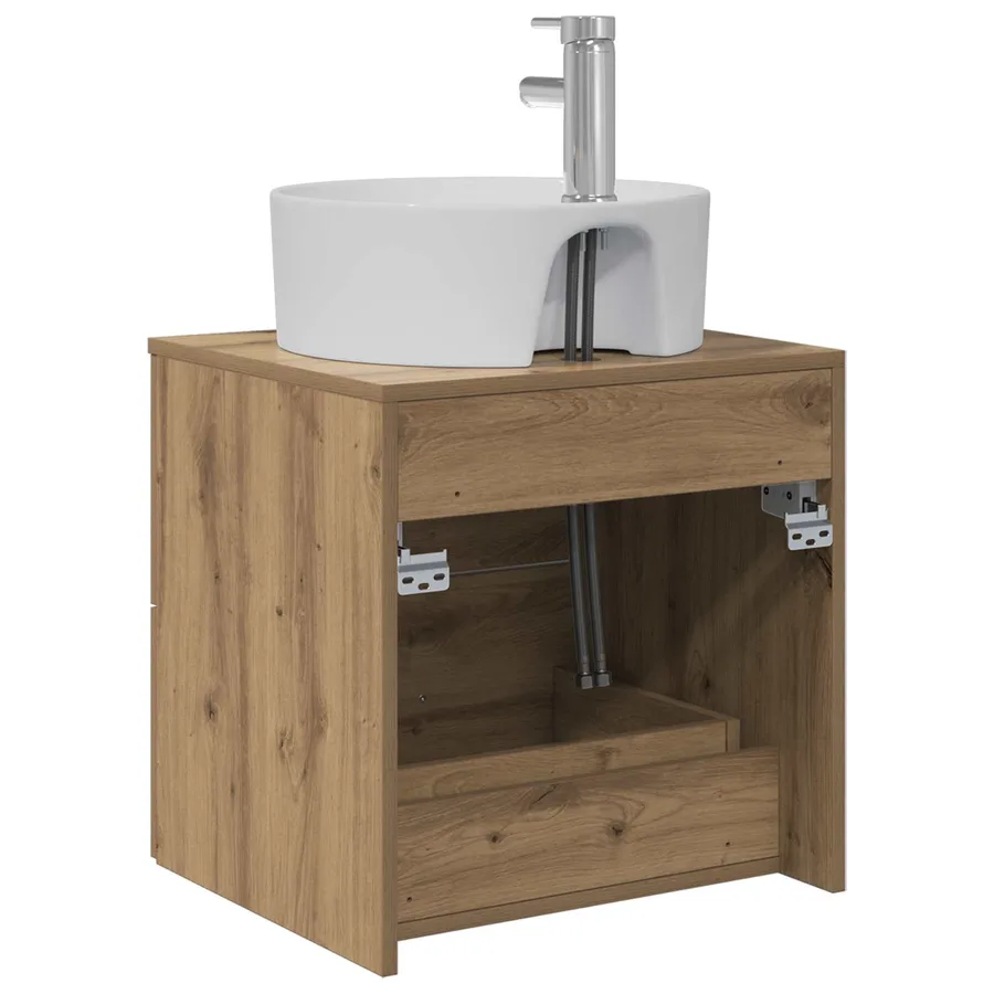 Vanité de lavabo mural Chêne artisanal 49,5 x 44,5 x 65 cm - 5