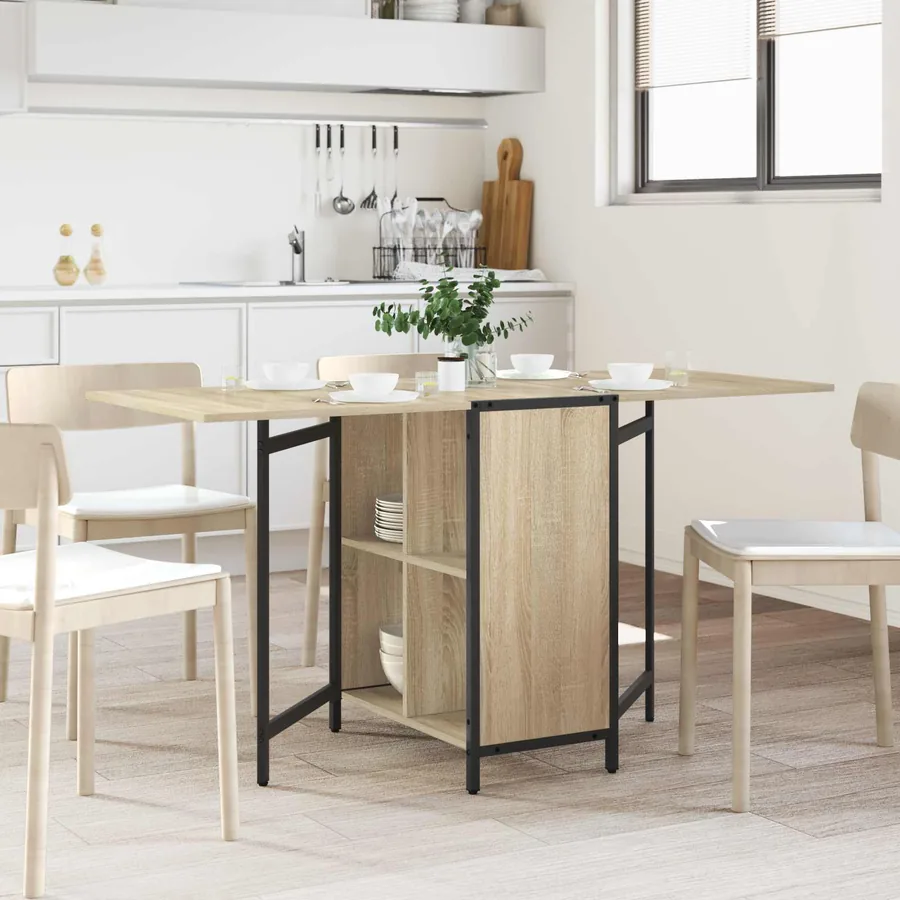 Table à dîner 144 x 60 x 75 cm Bois d'ingénierie Chêne Sonoma