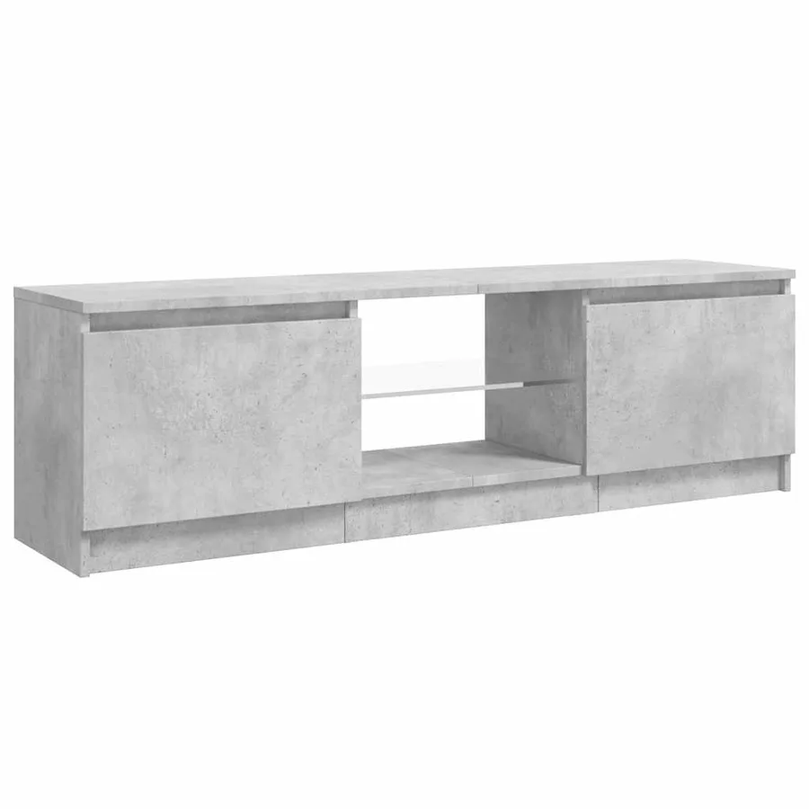 Meuble TV avec lumières LED gris béton 120x30x36 cm - 8