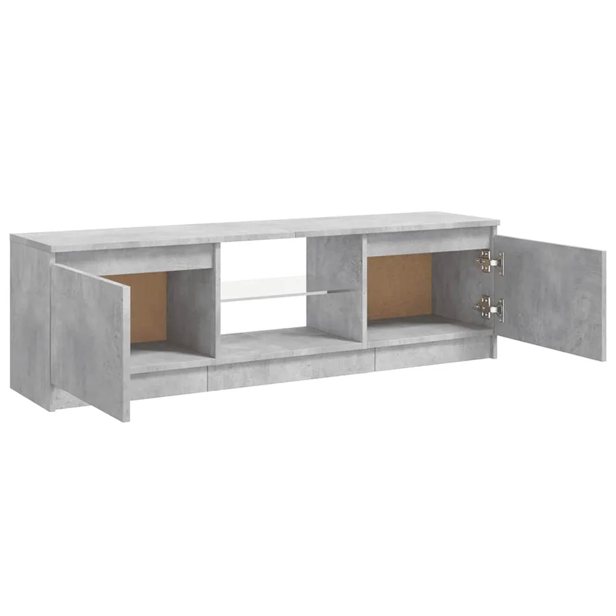 Meuble TV avec lumières LED gris béton 120x30x36 cm - 9