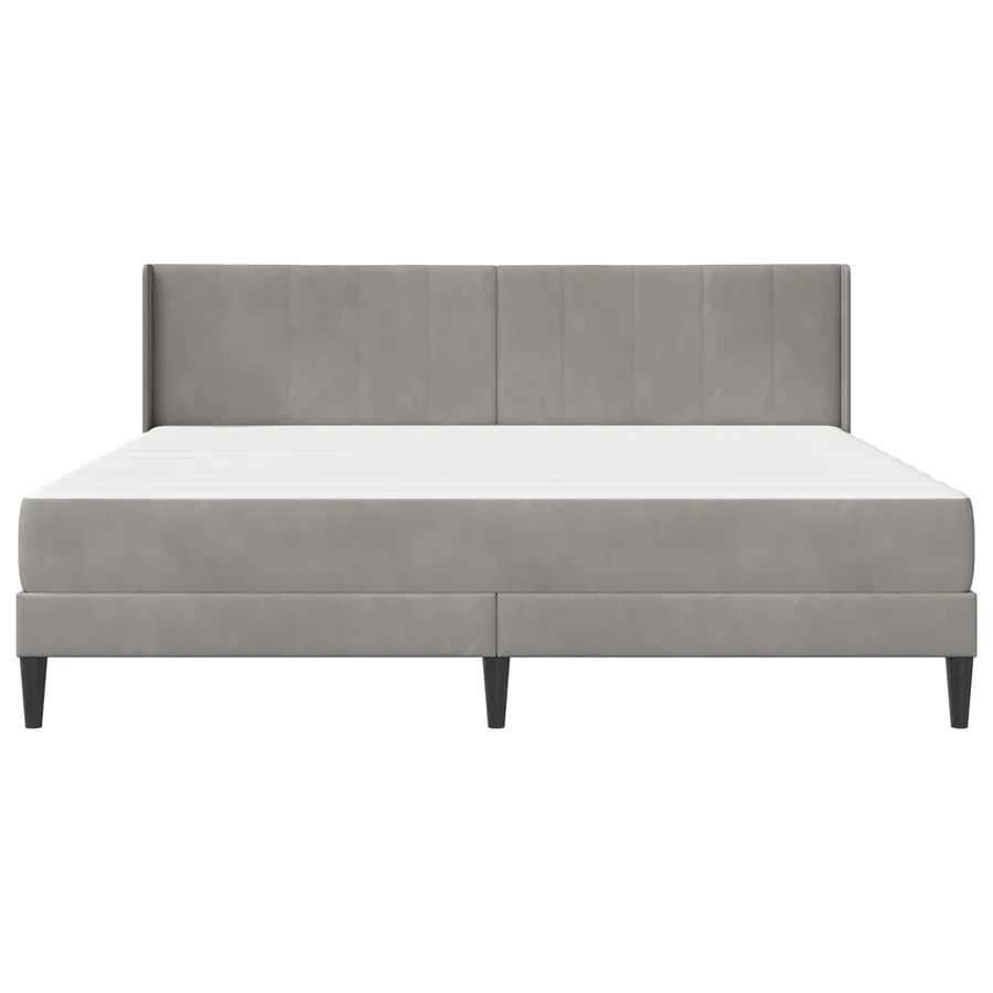 Cadre de lit avec matelas Gris clair 180 x 200 cm Velours - 6
