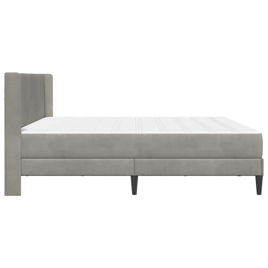 Cadre de lit avec matelas Gris clair 180 x 200 cm Velours - 7
