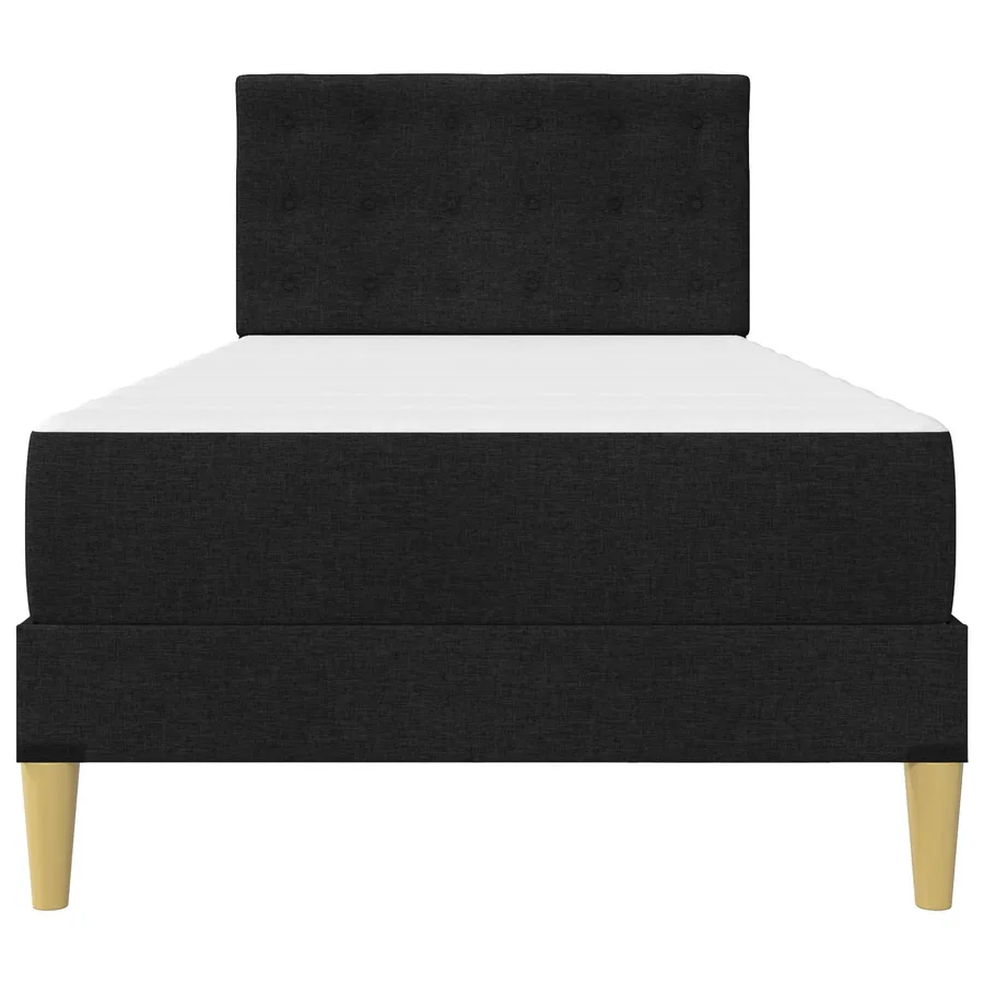 Cadre de lit avec matelas Noir 90 x 190 cm tissu - 6