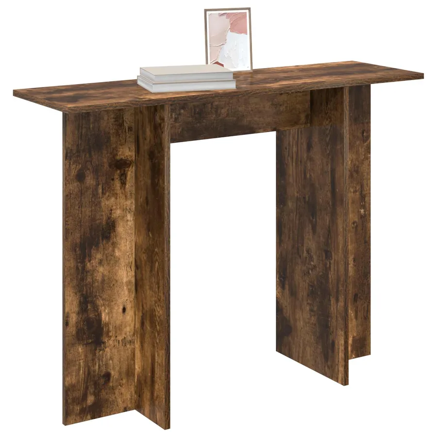 Table console Chêne Fumé 100 x 30 x 75 cm Bois d'ingénierie - 3