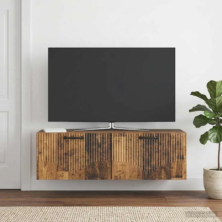 Meuble TV mural Bois ancien 98 x 31 x 30 cm Bois d'ingénierie - 4