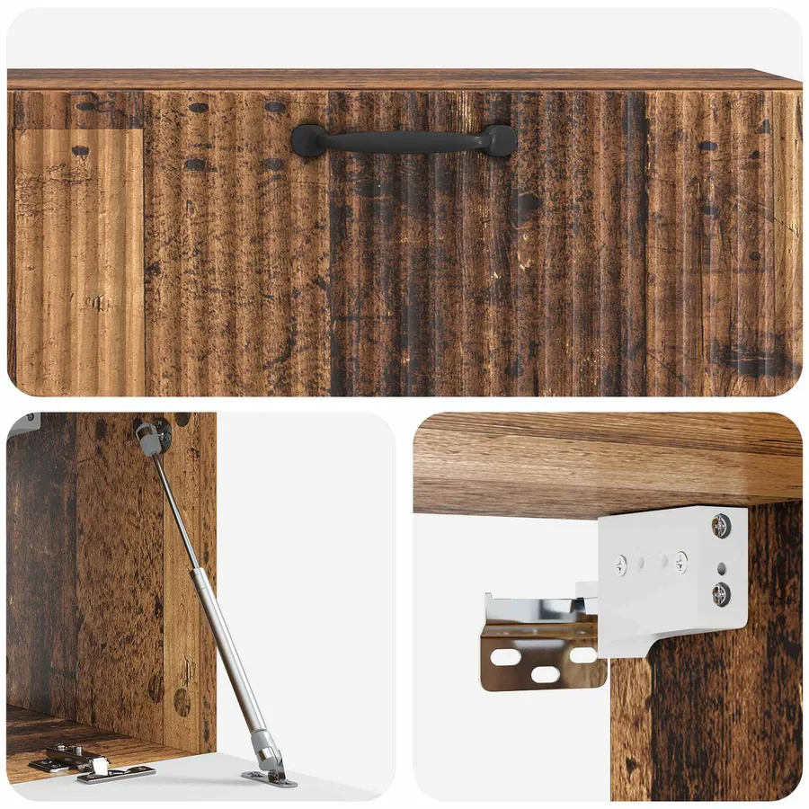 Meuble TV mural Bois ancien 98 x 31 x 30 cm Bois d'ingénierie - 9