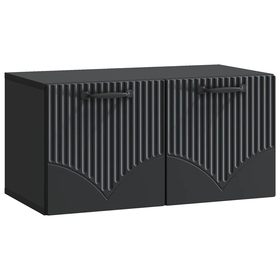 Meuble TV mural Noir 59,5 x 31 x 30 cm Bois d'ingénierie - 2