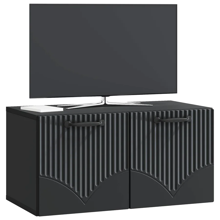 Meuble TV mural Noir 59,5 x 31 x 30 cm Bois d'ingénierie - 3
