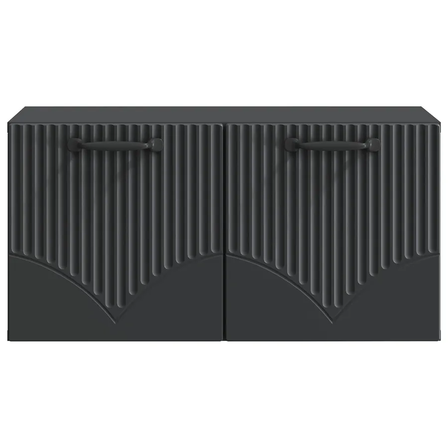 Meuble TV mural Noir 59,5 x 31 x 30 cm Bois d'ingénierie - 6