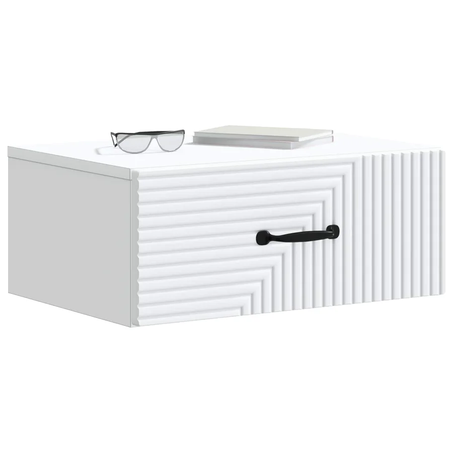 Cabinet de chevet mural avec tiroir Blanc 49 x 34,5 x 20 cm - 3