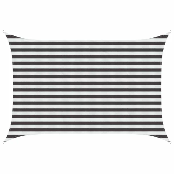 Voile d'ombre Anthracite et blanc 2 x 3 m HDPE