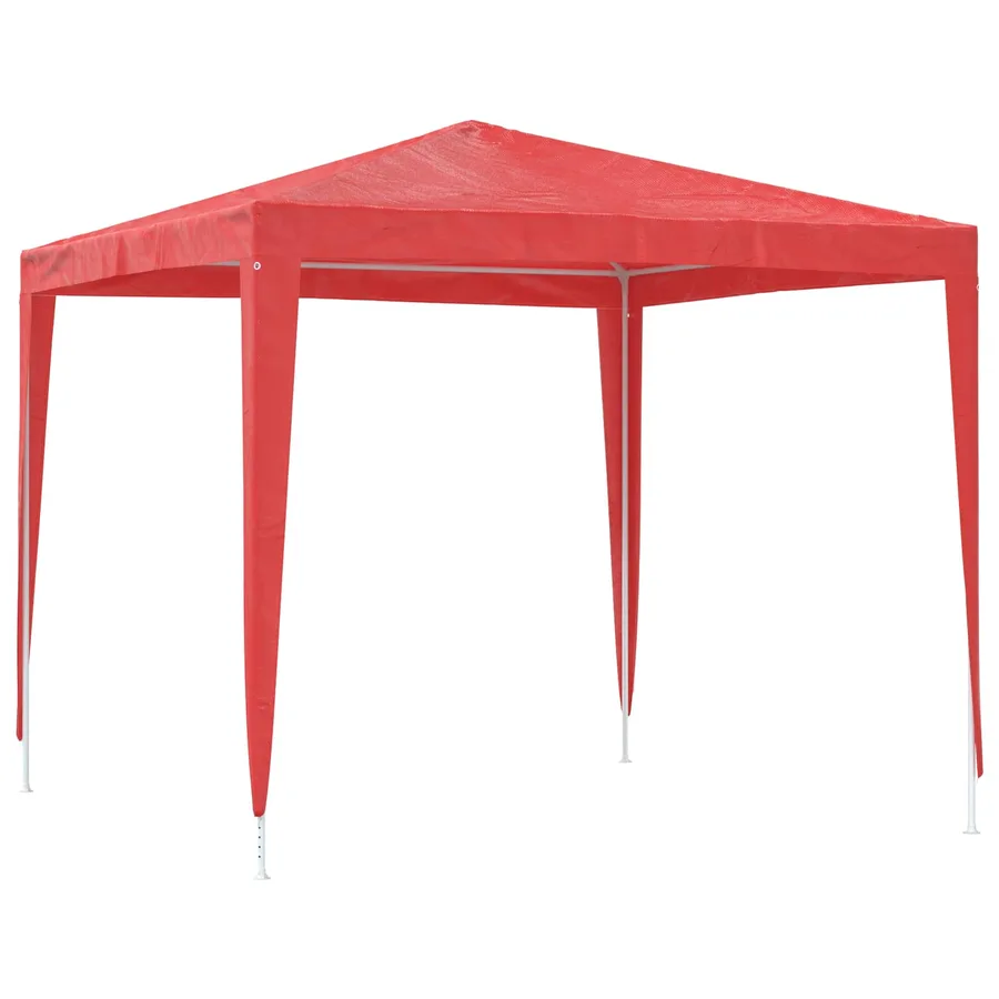 Tente de fête 250 x 250 x 240 cm Rouge PE et acier - 5